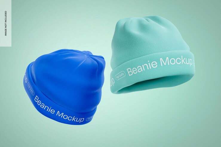 Kostenlose PSD beanie-mockup vorne und hinten