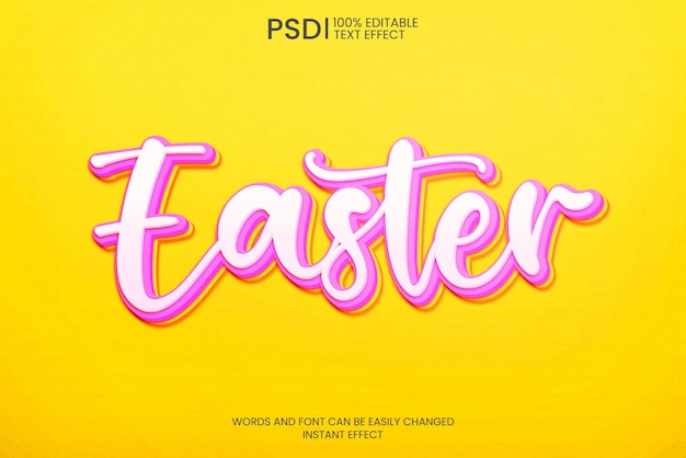 Kostenlose PSD bearbeitbare kalligraphische ostern-text-effekt