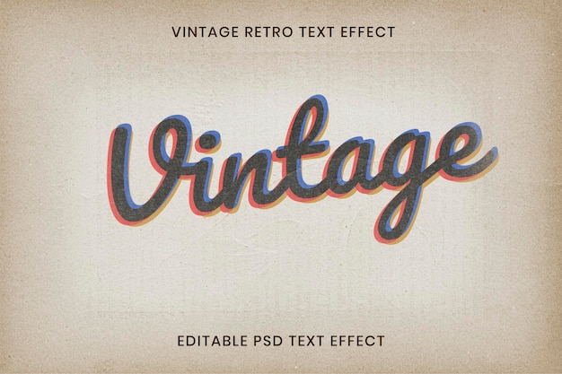 Kostenlose PSD bearbeitbare vintage-texteffekt-psd-vorlage