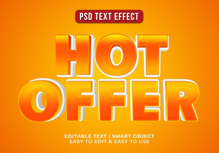 Kostenlose PSD bearbeitbarer hot-offer-text-effekt