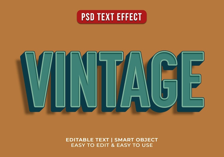 Kostenlose PSD bearbeitbarer retro-3d-texteffekt
