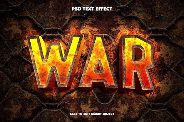 Bearbeitbarer Text-Effekt im Burning War-Stil