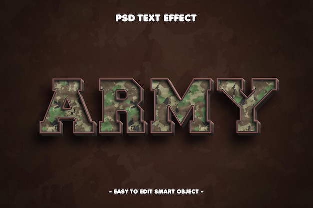 Bearbeitbarer Texteffekt der Armee