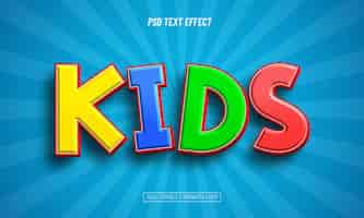 Kostenlose PSD bearbeitbarer texteffekt für kinder
