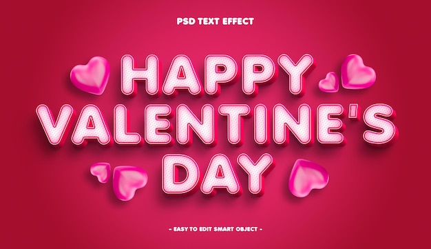 Kostenlose PSD bearbeitbarer texteffekt zum valentinstag