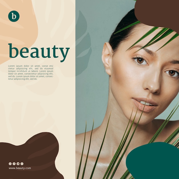 Beauty Banner Vorlage Mit Einer Frau Kostenlose Psd Datei