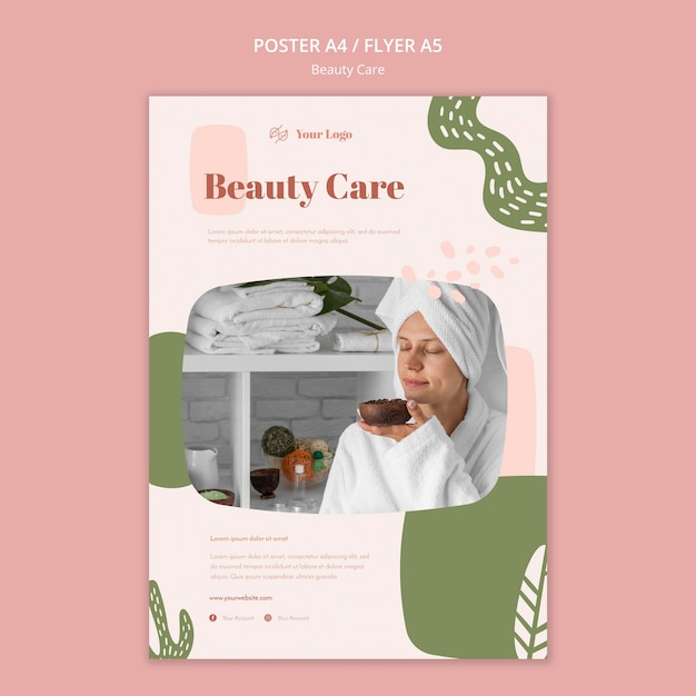 Kostenlose PSD beauty care poster vorlage