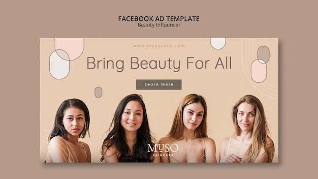 Kostenlose PSD beauty influencer facebook-werbedesign-vorlage