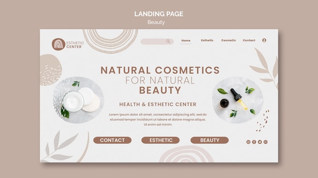 Kostenlose PSD beauty landing page