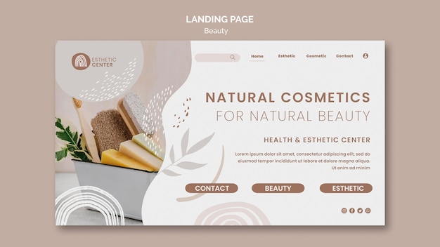 Kostenlose PSD beauty landing page