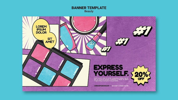 Kostenlose PSD beauty-pop-art-banner-vorlage