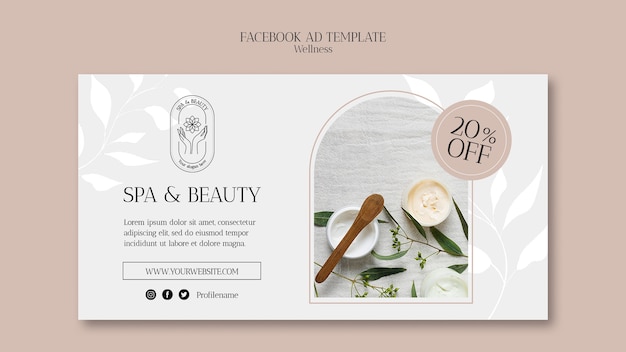 Beauty- und Wellness-Facebook-Werbevorlagen-Design