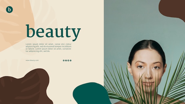 Beauty Web Template mit einer Frau