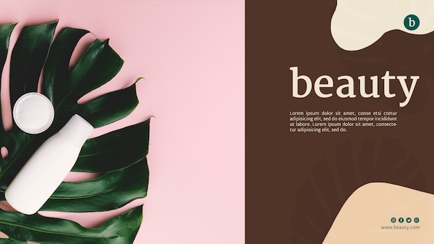 Beauty web template mit einer frau