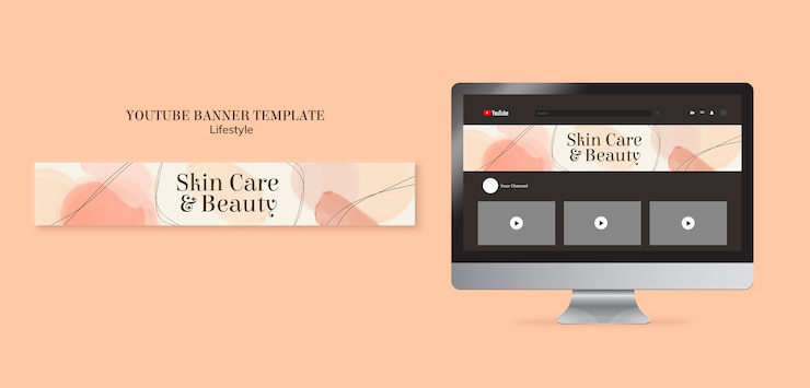 Kostenlose PSD beauty youtube-banner-template-design
