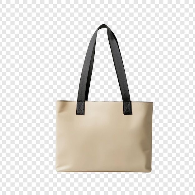 Beige Tote-Tasche mit schwarzen Griffen Stilvoll und praktisch