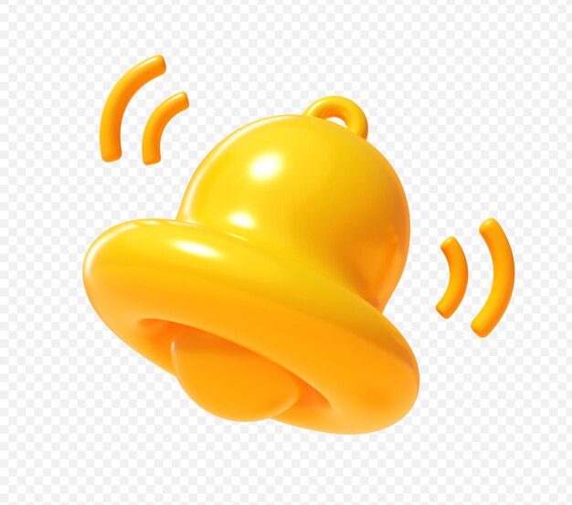 Benachrichtigungsglocke mit Single Wave-Symbol 3D-Illustration