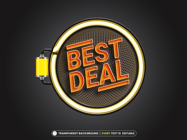 Kostenlose PSD best deal 3d sale banner template promotion mit bearbeitbarem texteffekt