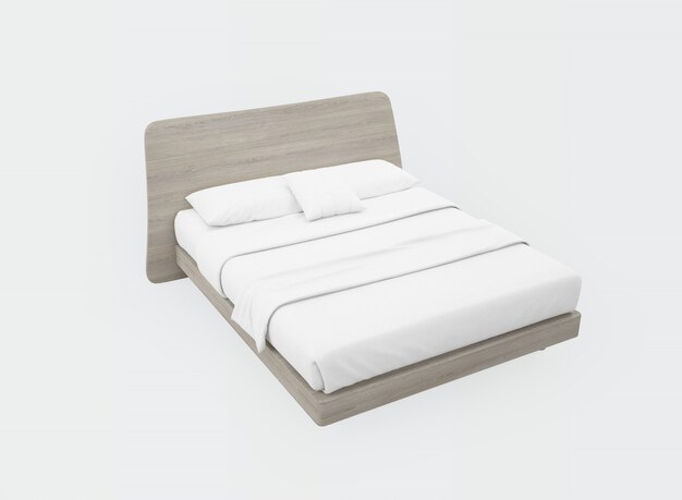 Bett mit weißen Laken