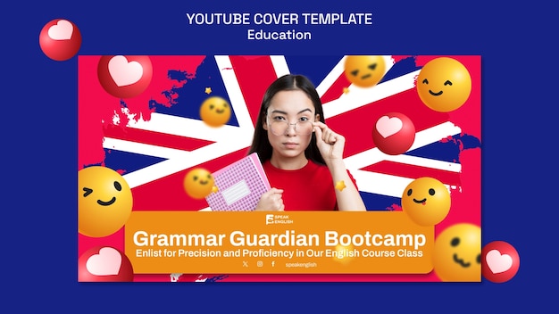 Kostenlose PSD bildungsangebot youtube-cover