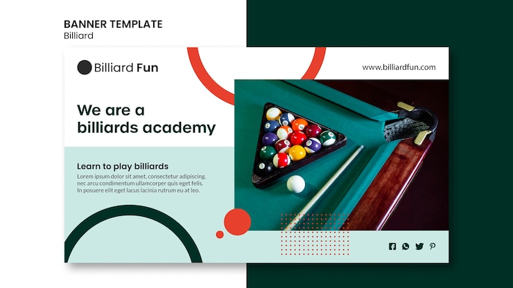 Kostenlose PSD billard-konzept-banner-modell