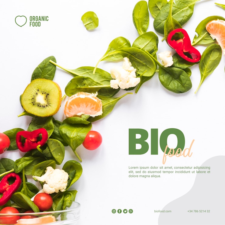 Kostenlose PSD bio-lebensmittel quadratische banner vorlage