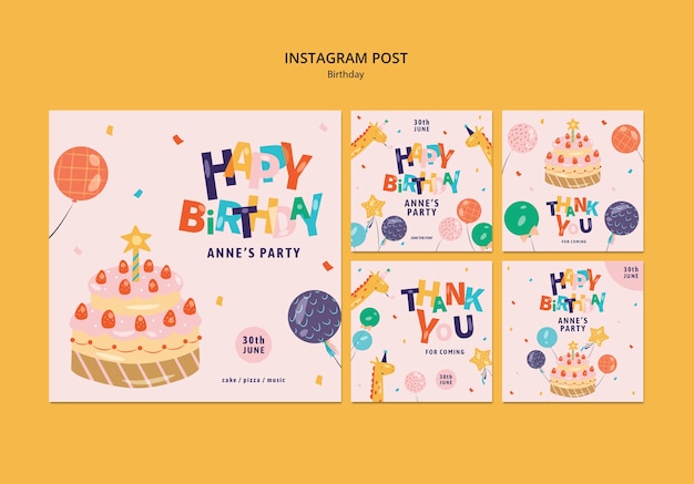 Kostenlose PSD birthday template design