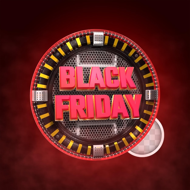 Kostenlose PSD black friday 3d-komposition. 3d-rendering