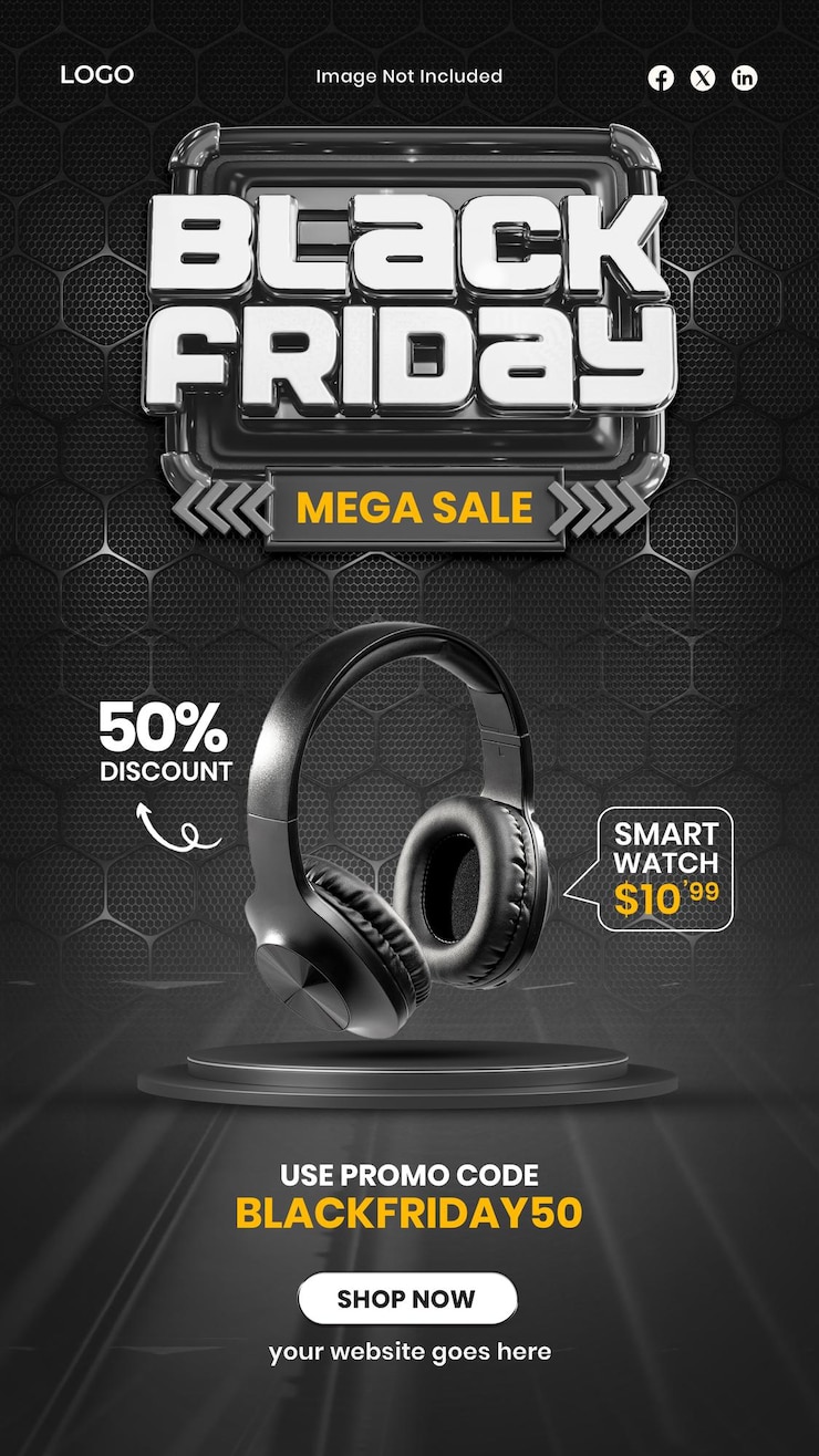 Kostenlose PSD black friday big sale social-media-post-design-vorlage