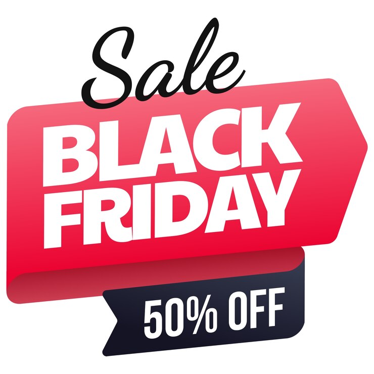 Kostenlose PSD black-friday-etikettentwurf
