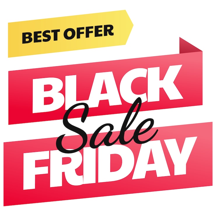 Kostenlose PSD black-friday-etikettentwurf