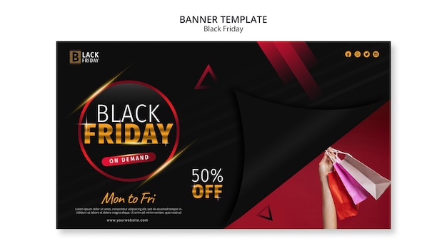 Kostenlose PSD black friday konzept banner vorlage