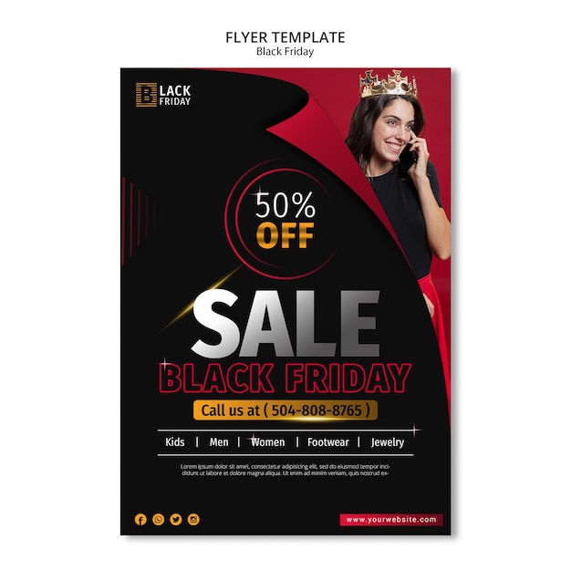 Kostenlose PSD black friday konzept flyer vorlage