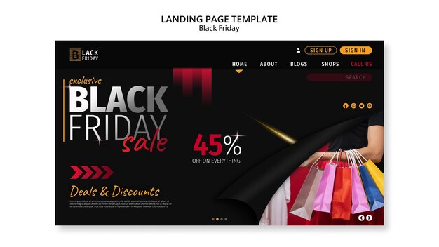 Black Friday Konzept Landingpage Vorlage