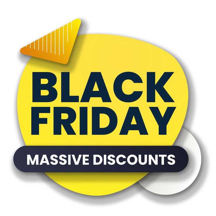 Kostenlose PSD black friday-label isoliert
