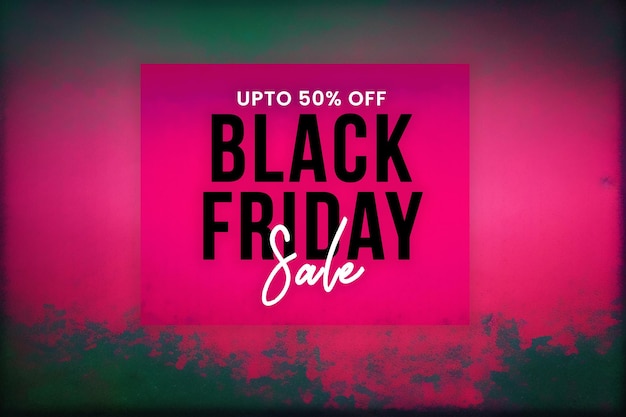 Black friday sale banner in pink und schwarz für soziale medien und geschäftliche zwecke