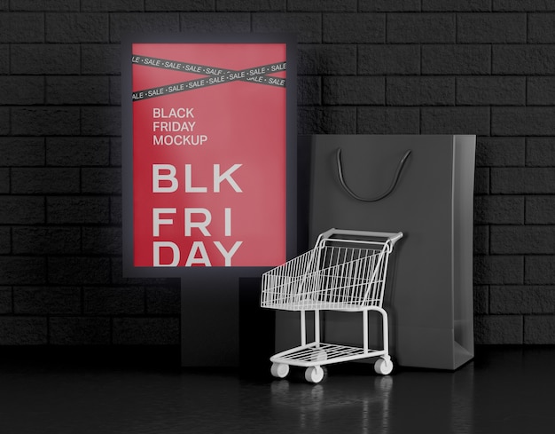 Black friday sale banner werbung mockup.