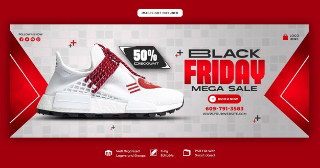 Black Friday Super Sale Facebook-Cover-Vorlage