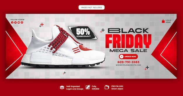 Black Friday Super Sale Facebook-Cover-Vorlage