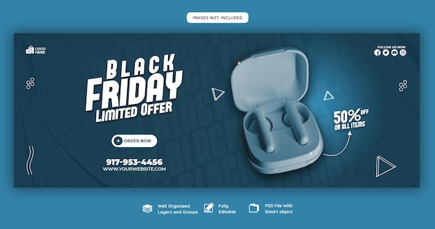 Kostenlose PSD black friday super sale facebook-cover-vorlage