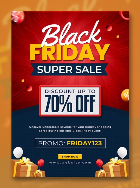 Black Friday Super Sale Flyer Design-Vorlage