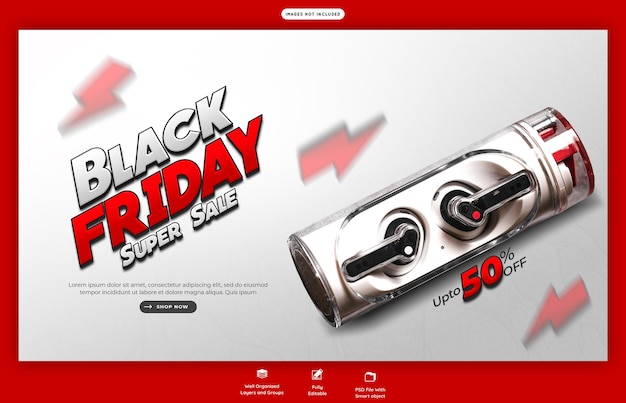 Black friday super sale web-banner-vorlage