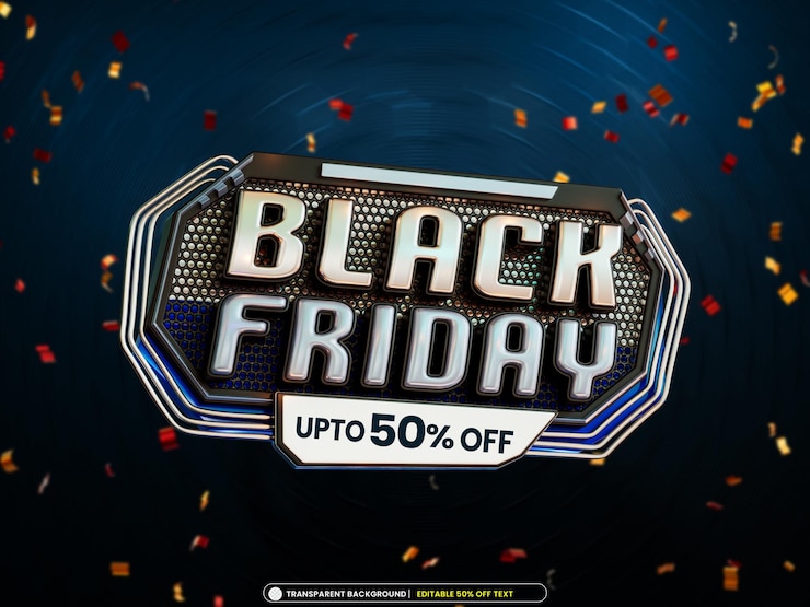 Kostenlose PSD black friday-verkaufsbanner mit bearbeitbarem text