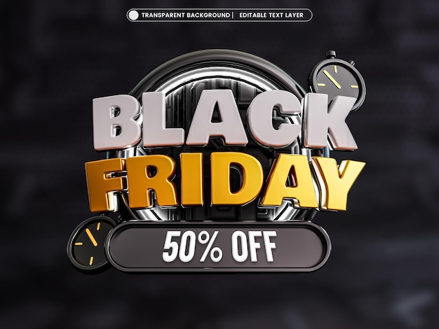 Kostenlose PSD black friday verkaufsbanner mit bearbeitbarem texteffekt