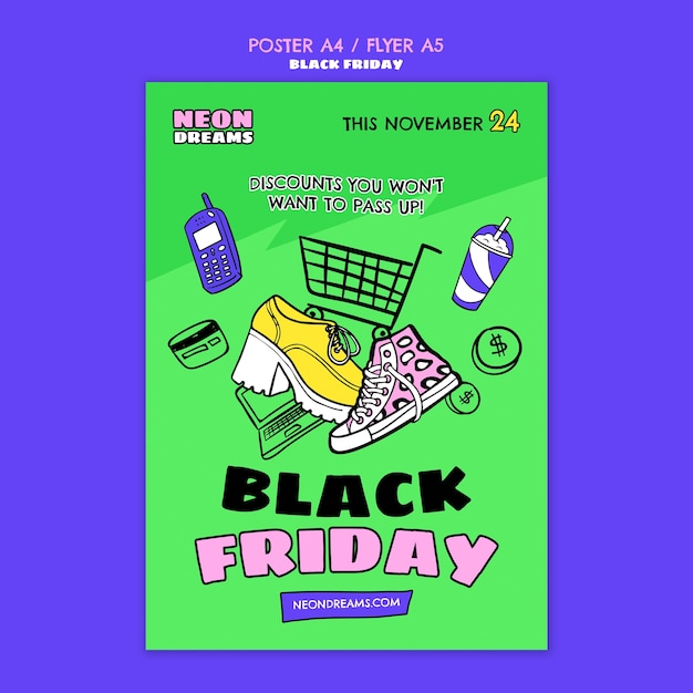 Kostenlose PSD black friday-vorlagendesign