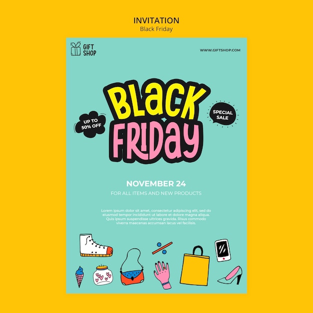 Kostenlose PSD black friday-vorlagendesign