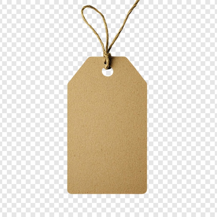 Kostenlose PSD blank kraft-papier-tag mit schnur