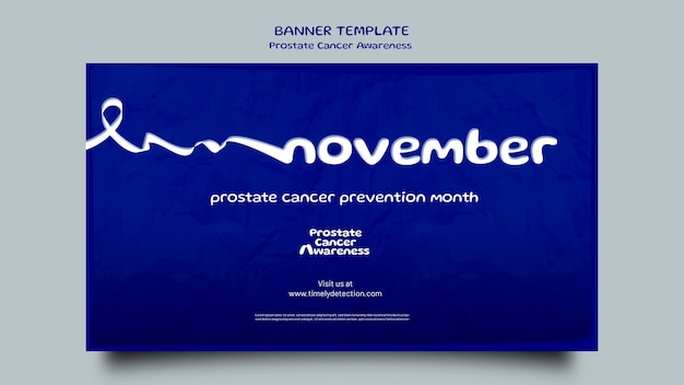 Blaue horizontale bannervorlage für november