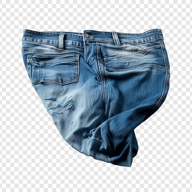 Blaue jeans auf durchsichtigem hintergrund