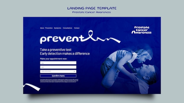 Kostenlose PSD blaue november-landingpage-vorlage